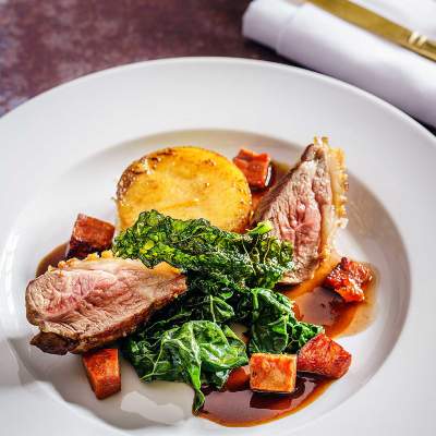 Food Plate kept on table